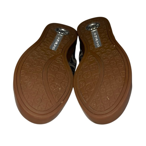 Michael Kors MK City Black and Brown Monogram Leather Canvas Sneakers Size 7.5 - Picture 10 of 12